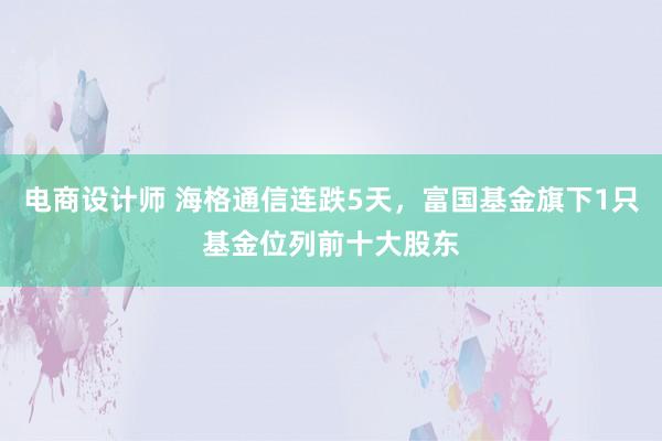 电商设计师 海格通信连跌5天，富国基金旗下1只基金位列前十大股东