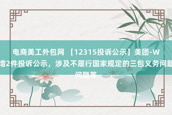 电商美工外包网 【12315投诉公示】美团-W新增2件投诉公示，涉及不履行国家规定的三包义务问题等